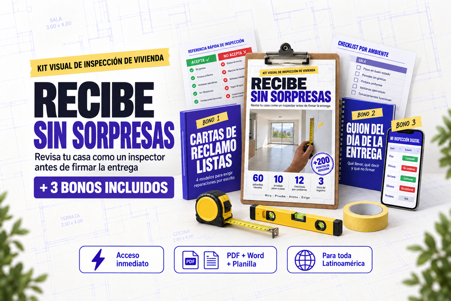 Todo el kit Recibe Sin Sorpresas con los tres bonos
